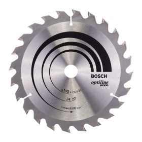   Bosch PRO Wood körfűrészlap, 190x2,6x20 mm 24 fog, kemény fa, rétegelt lemez, forgácslap
