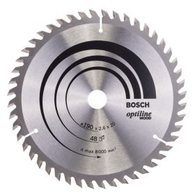   Bosch PRO Wood körfűrészlap, 190x2,6x20 mm 48 fog, kemény fa, rétegelt lemez, forgácslap