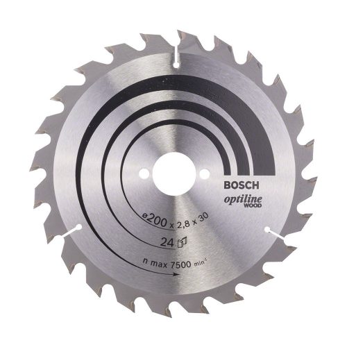 Bosch PRO Wood körfűrészlap, 200x2,8x30 mm 24 fog, kemény fa, rétegelt lemez, forgácslap