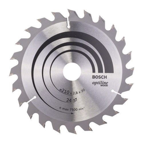 Bosch PRO Wood körfűrészlap, 210x2,8x30 mm 24 fog, kemény fa, rétegelt lemez, forgácslap