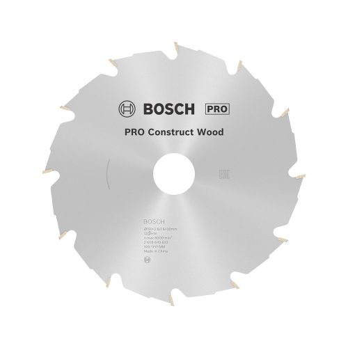Bosch PRO Construct Wood körfűrészlap, 190x2,6x30 mm 12 fog, építőipari és szennyezett fához