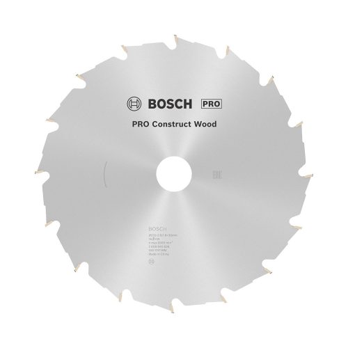 Bosch PRO Construct Wood körfűrészlap, 235x2,8x30 mm 16 fog, építőipari és szennyezett fához