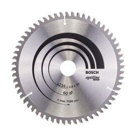   Bosch PRO Wood körfűrészlap, 216x2,8x30 mm 60 fog, kemény fa, rétegelt lemez, forgácslap