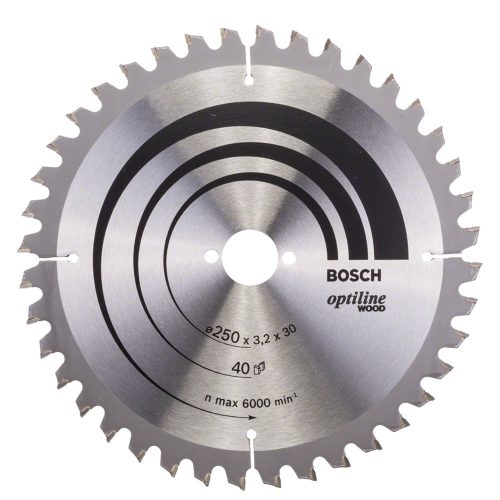 Bosch PRO Wood körfűrészlap, 250x3,2x30 mm 40 fog, kemény fa, rétegelt lemez, forgácslap