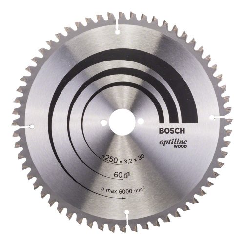 Bosch PRO Wood körfűrészlap, 250x3,2x30 mm 60 fog, kemény fa, rétegelt lemez, forgácslap