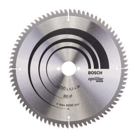   Bosch PRO Wood körfűrészlap, 250x3,2x30 mm 80 fog, kemény fa, rétegelt lemez, forgácslap