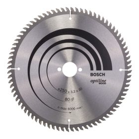   Bosch PRO Wood körfűrészlap, 250x3,2x30 mm 80 fog, kemény fa, rétegelt lemez, forgácslap