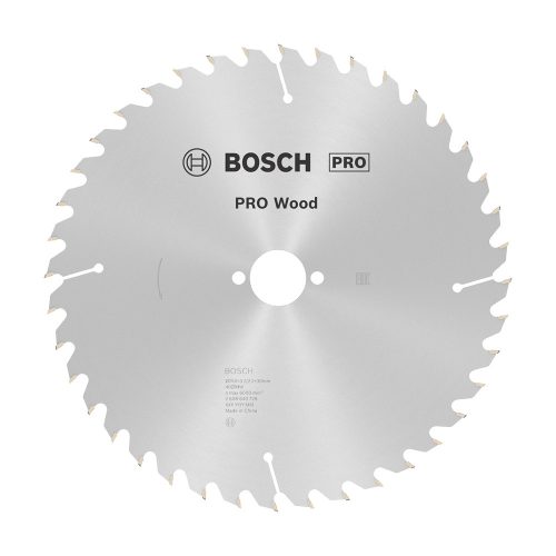 Bosch PRO Wood körfűrészlap, 250x3,2x30 mm 40 fog, kemény fa, rétegelt lemez, forgácslap