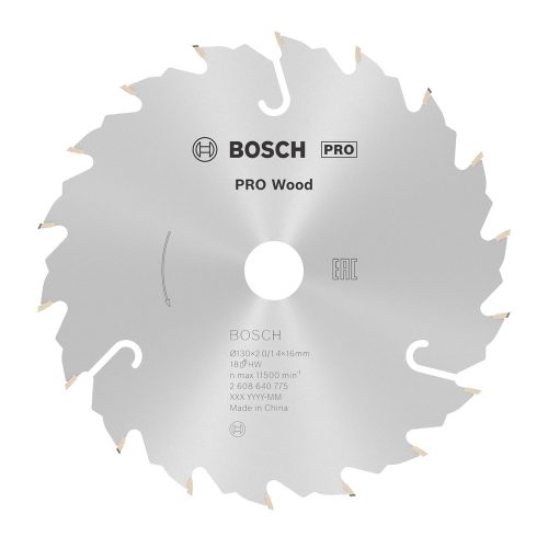 Bosch PRO Wood körfűrészlap, 130x2x16 mm 18 fog, kemény fa, rétegelt lemez, forgácslap