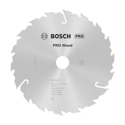 Bosch PRO Wood körfűrészlap, 160x2,2x20 mm 18 fog, kemény fa, rétegelt lemez, forgácslap