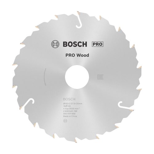 Bosch PRO Wood körfűrészlap, 165x2,2x30 mm 18 fog, kemény fa, rétegelt lemez, forgácslap