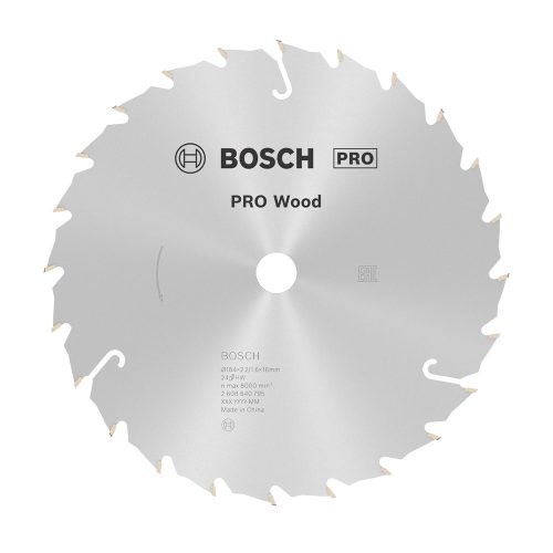 Bosch PRO Wood körfűrészlap, 184x2,2x16 mm 24 fog, kemény fa, rétegelt lemez, forgácslap