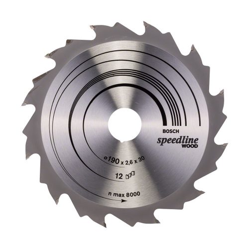 Bosch PRO Wood körfűrészlap, 190x2,4x30 mm 12 fog, kemény fa, rétegelt lemez, forgácslap