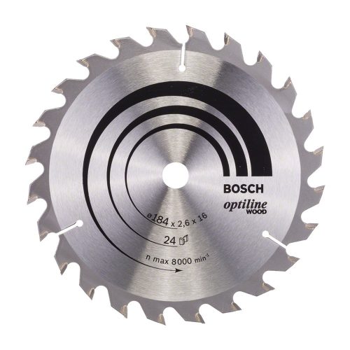 Bosch PRO Wood körfűrészlap, 184x2,6x16 mm 24 fog, kemény fa, rétegelt lemez, forgácslap