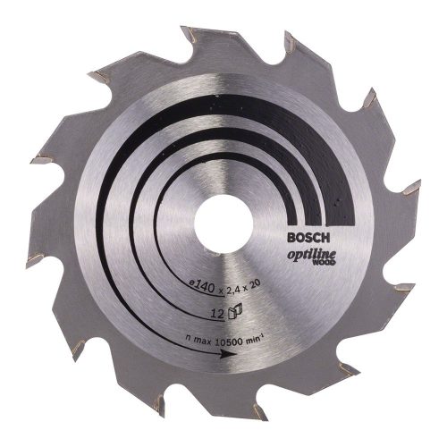 Bosch PRO Wood körfűrészlap, 140x2,4x20 mm 12 fog, kemény fa, rétegelt lemez, forgácslap