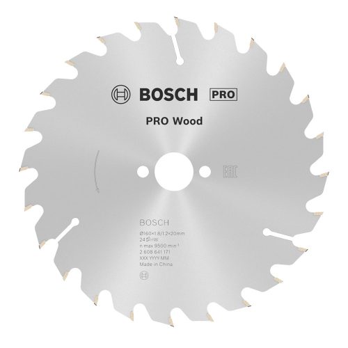 Bosch PRO Wood körfűrészlap, 160x1,8x20 mm 24 fog, kemény fa, rétegelt lemez, forgácslap
