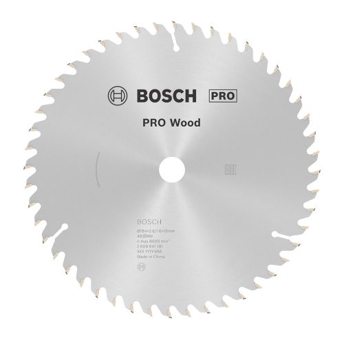 Bosch PRO Wood körfűrészlap, 184x2,6x16 mm 48 fog, kemény fa, rétegelt lemez, forgácslap