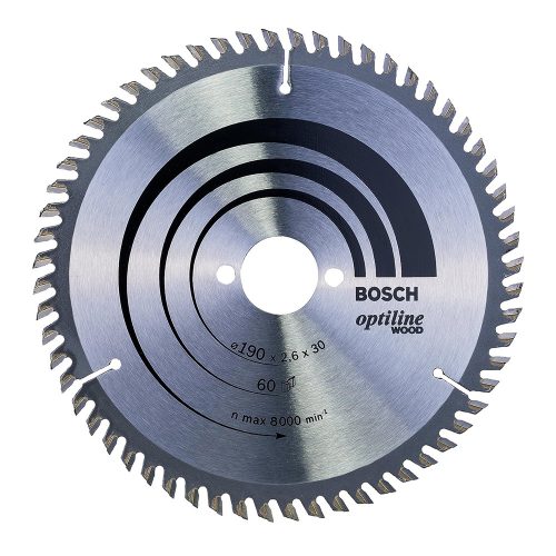 Bosch körfűrészlap fához 190x2,6x30mm, 60 fog