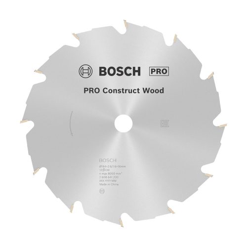 Bosch PRO Construct Wood körfűrészlap, 184x2,6x16 mm 12 fog, építőipari és szennyezett fához