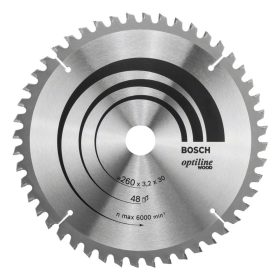   Bosch PRO Wood körfűrészlap, 260x3,2x30 mm 48 fog, kemény fa, rétegelt lemez, forgácslap