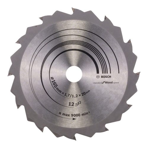 Bosch PRO Wood körfűrészlap, 165x1,7x20 mm 12 fog, kemény fa, rétegelt lemez, forgácslap