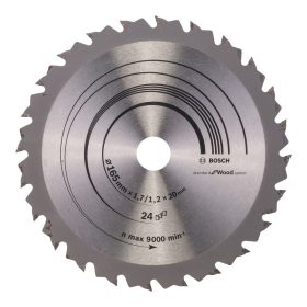   Bosch PRO Wood körfűrészlap, 165x1,7x20 mm 24 fog, kemény fa, rétegelt lemez, forgácslap