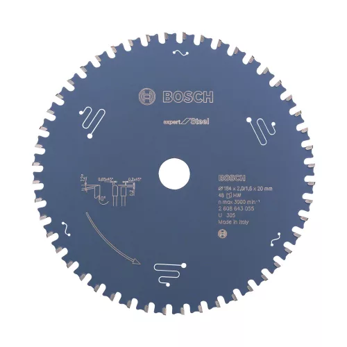 Bosch EXPERT Steel körfűrészlap 184x2,0/1,6 T48 fog, HLTCG kézi fűrészekhez, acélhoz