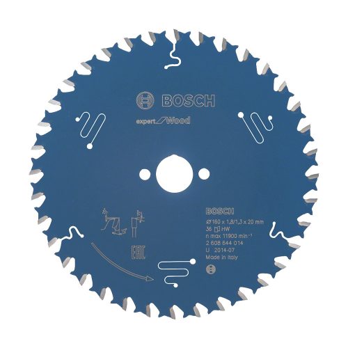 Bosch EXPERT Wood körfűrészlap 160x1,8/1,3 20 T36 fog, ATB kézi fűrészekhez, fához