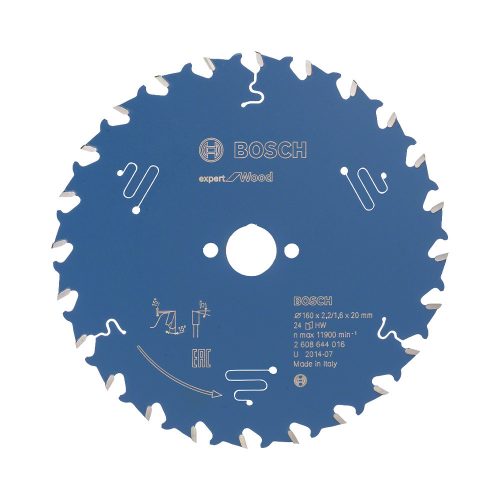 Bosch EXPERT Wood Körfűrészlap 160x2,2/1,6 20 mm, T24 fog, HW kézi fűrészekhez, fához