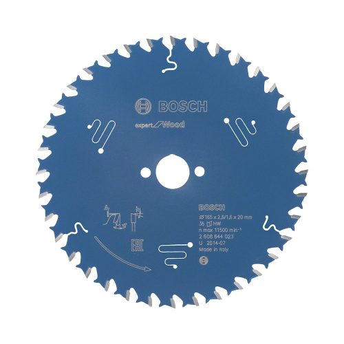 Bosch EXPERT Wood körfűrészlap 165x2,6/1,6 20 T36 fog, ATB kézi fűrészekhez, fához