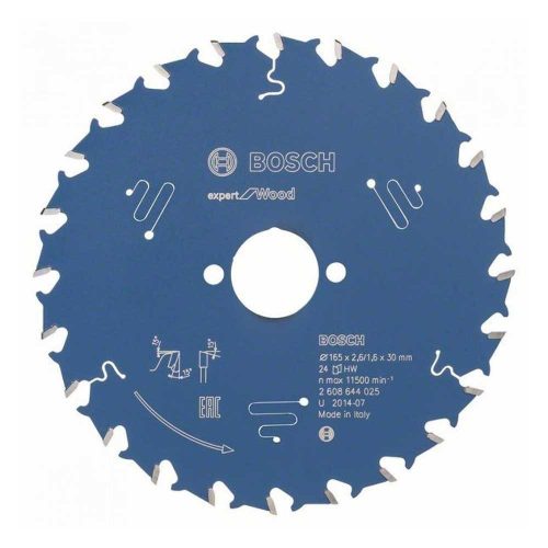 Bosch EXPERT Wood körfűrészlap 165x2,6/1,6 30 T24 fog, ATB kézi fűrészekhez, fához