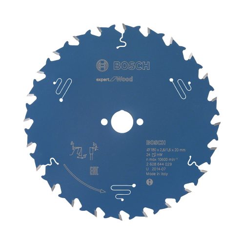 Bosch EXPERT Wood körfűrészlap 180x2,6/1,6 20 T24 fog, ATB kézi fűrészekhez, fához