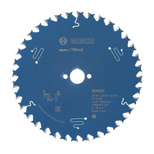 Bosch EXPERT Wood körfűrészlap 180x2,6/1,6 20 T36 fog, ATB kézi fűrészekhez, fához