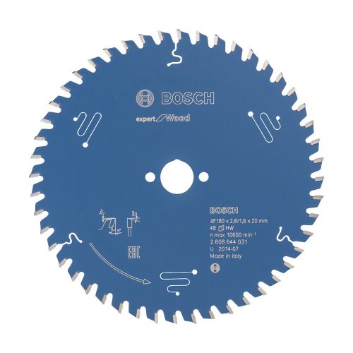 Bosch EXPERT Wood körfűrészlap 180x2,6/1,6 20 T48 fog, ATB kézi fűrészekhez, fához