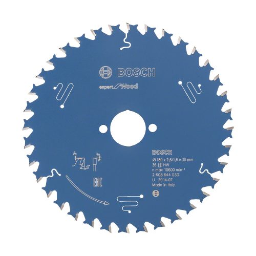 Bosch EXPERT Wood körfűrészlap 180x2,6/1,6 30 T36 fog, ATB kézi fűrészekhez, fához