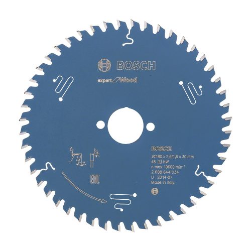 Bosch EXPERT Wood körfűrészlap 180x2,6/1,6 30 T48 fog, ATB kézi fűrészekhez, fához