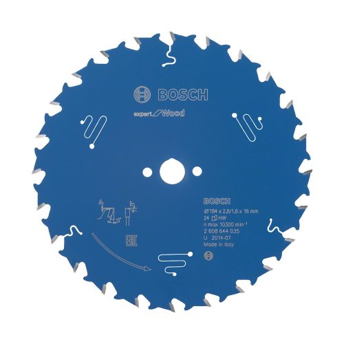 Bosch EXPERT Wood körfűrészlap 184x2,6/1,6 T24 fog, ATB kézi fűrészekhez, fához