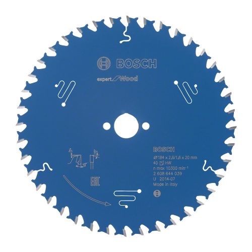 Bosch EXPERT Wood körfűrészlap 184x2,6/1,6 20 T40 fog, ATB kézi fűrészekhez, fához