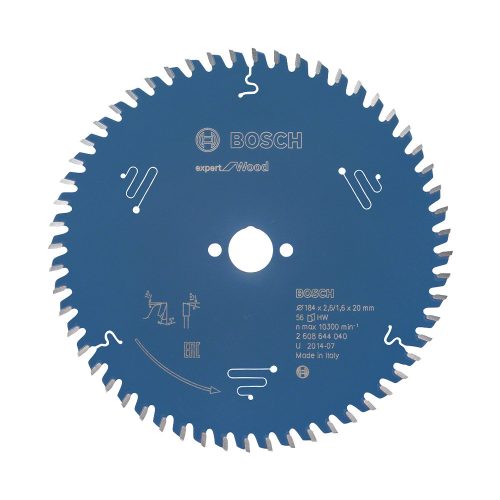 Bosch EXPERT Wood körfűrészlap 184x2,6/1,6 20 T56 fog, ATB kézi fűrészekhez, fához