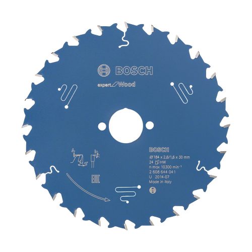 Bosch EXPERT Wood Körfűrészlap 184x2,6/1,6 30 mm, T24 fog, HW kézi fűrészekhez, fához