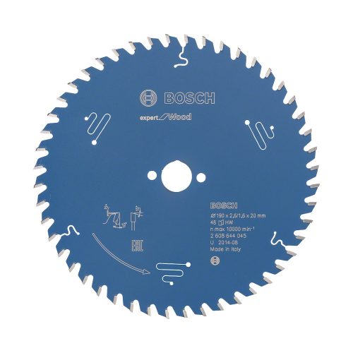 Bosch EXPERT Wood körfűrészlap 190x2,6/1,6 20 T48 fog, ATB kézi fűrészekhez, fához