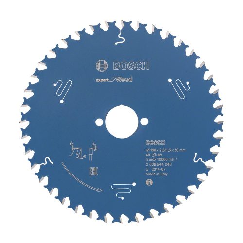 Bosch EXPERT Wood körfűrészlap 190x2,6/1,6 30 T40 fog, ATB kézi fűrészekhez, fához