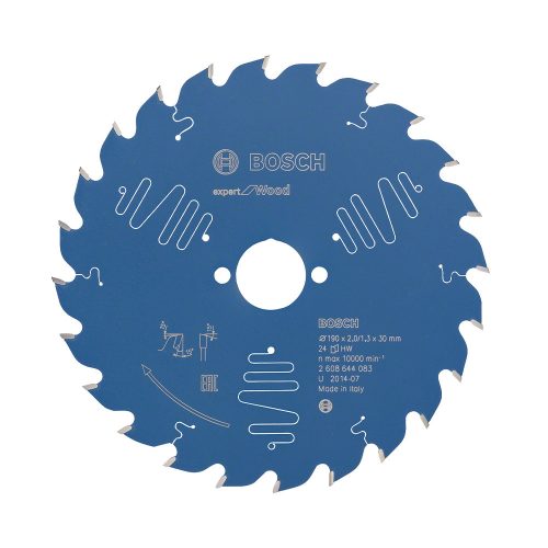 Bosch EXPERT Wood körfűrészlap 190x2,0/1,3 30 T24 fog, ATB asztali fűrészekhez, fához