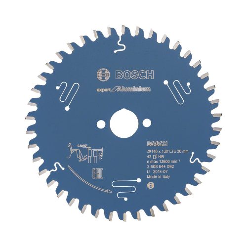 Bosch EXPERT Aluminium körfűrészlap 140x1,8/1,3 20 T42 fog, HLTCG, alumínium, nemvasfémek