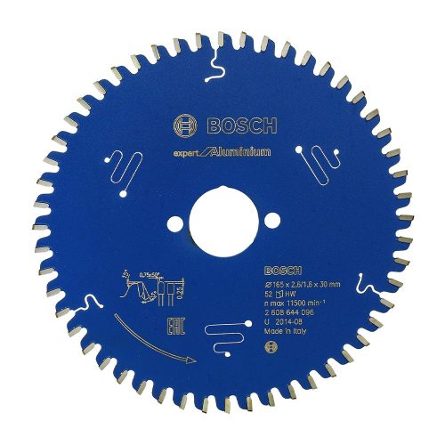 Bosch EXPERT Aluminium körfűrészlap 165x2,6/1,6 30 T52 fog, HLTCG, alumínium, nemvasfémek