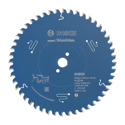 Bosch EXPERT Aluminium körfűrészlap 184x2,6/1,6 16 T48 fog, HLTCG, alumínium, nemvasfémek