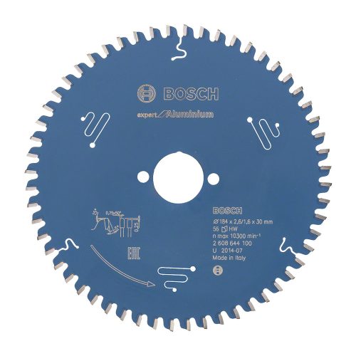 Bosch EXPERT Aluminium körfűrészlap 184x2,6/1,6 30 T56 fog, HLTCG, alumínium, nemvasfémek