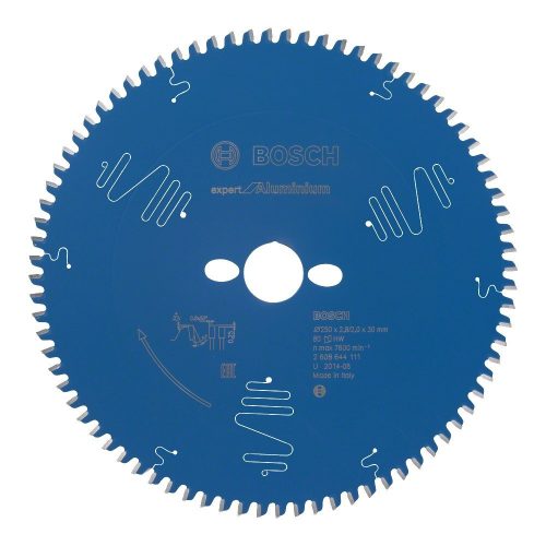 Bosch EXPERT Aluminium körfűrészlap 250x2,8/2,0 30 T80 fog, HLTCG, alumínium, nemvasfémek
