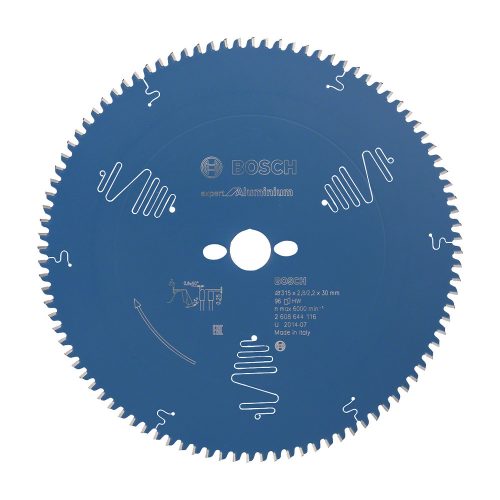 Bosch EXPERT Aluminium körfűrészlap 315x2,8/2,0 30 T96 fog, HLTCG, alumínium, nemvasfémek