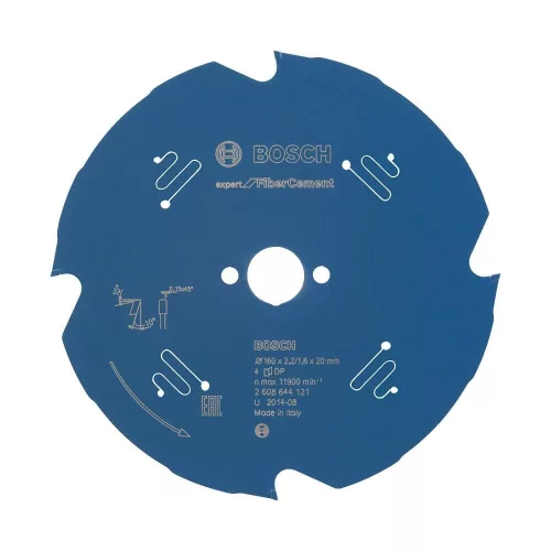 Bosch EXPERT Fiber Cement körfűrészlap 160x2,2/1,6 20 T4 fog kézi körfűrészekhez, betonitlaphoz